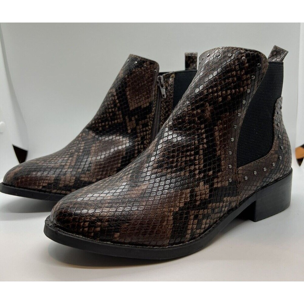 womens size 4 Brown boots 4 steve madden croc crocodile 1" heel Jcase ankle shoe